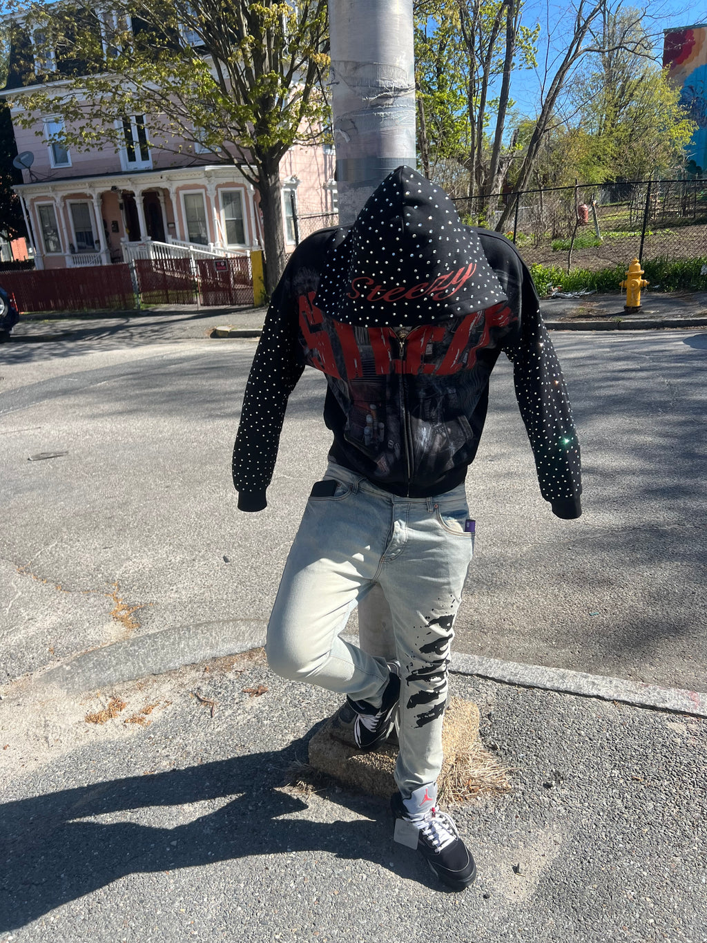 STEEZY RHINESTONE HOODIE ￼