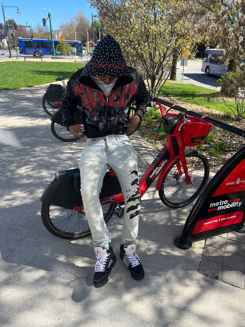 STEEZY RHINESTONE HOODIE ￼